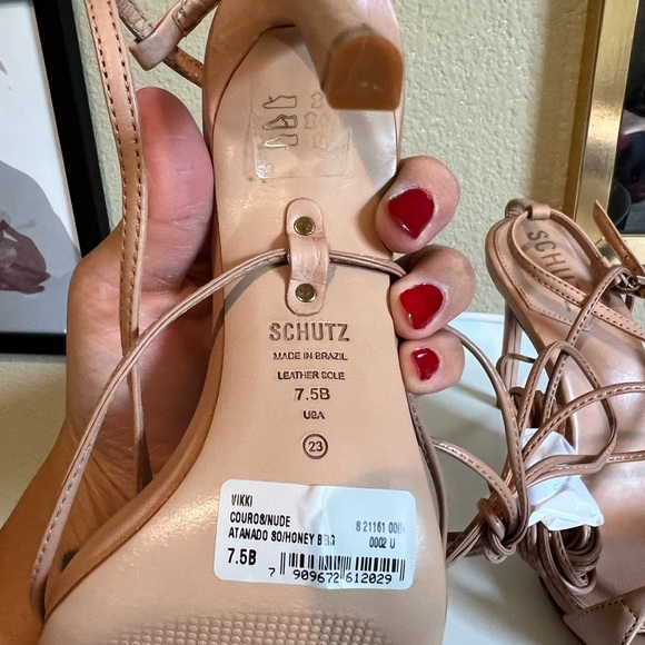 Schutz Vikki Square Toe Stiletto Strappy Sandals size 7.5 - Picture 5 of 6